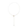 14 Karat Gold Lariat Necklace with Cultured Freshwater Pearl End