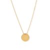 14 Karat Gold Plated Polished Round Engravable Disk Necklace
