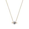 14 Karat Gold Plated Mini CZ Planet Necklace