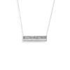Rhodium Plated CZ Polished Bar Necklace