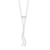 Rhodium Plated Bar Necklace with Y Drop