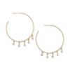 14 Karat Gold Plated Dangling CZ Hoops