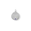 Engravable Rhodium Plated CZ Pendant - September Birthstone