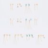 14 Karat Gold Plated Multishape CZ Front Back Earrings